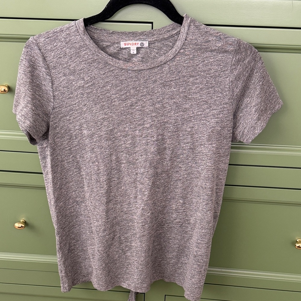 Sundry Heather Gray Short Sleeve Crew Tee
